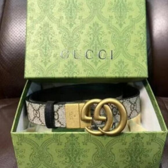 Gucci Double G Reversible Belt Sz 90cm - Picture 1 of 5